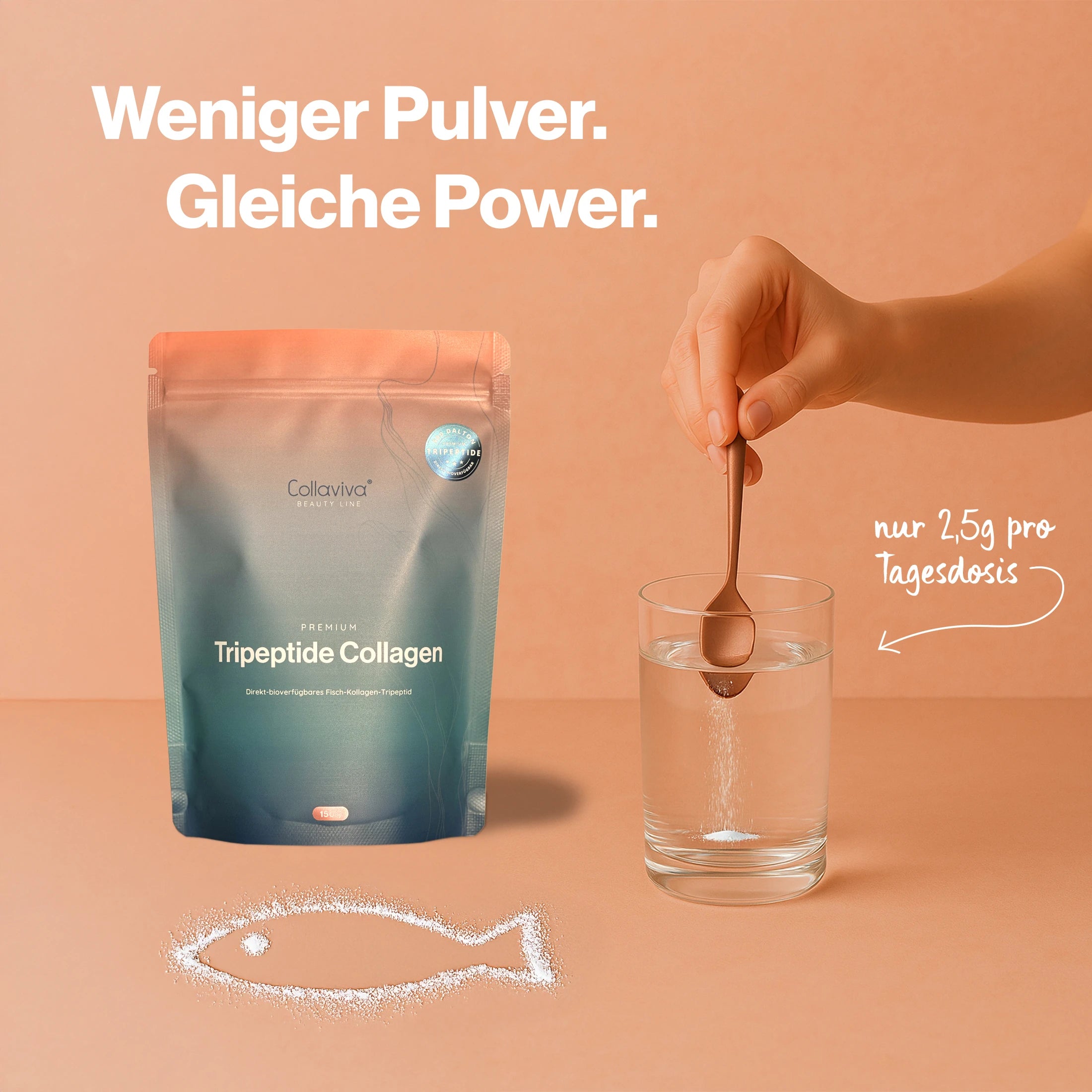 Tripeptid-Kollagen (Fisch) – Ultrafein & direkt Bioverfügbar 150 g