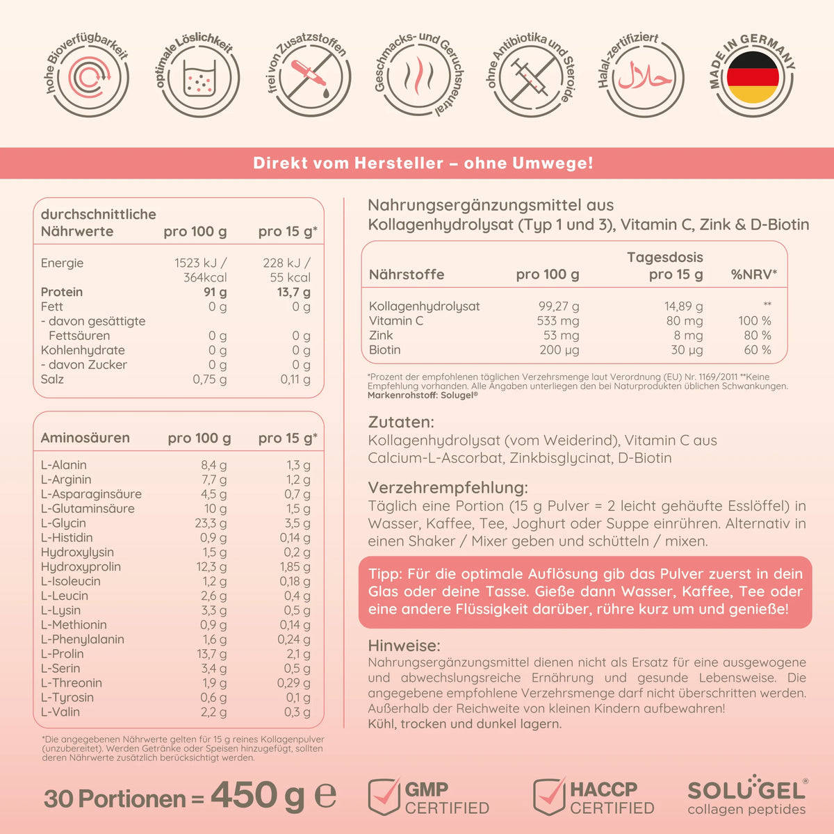 CollagenPlus  +Vitamin C +Zink +Biotin - 450g
