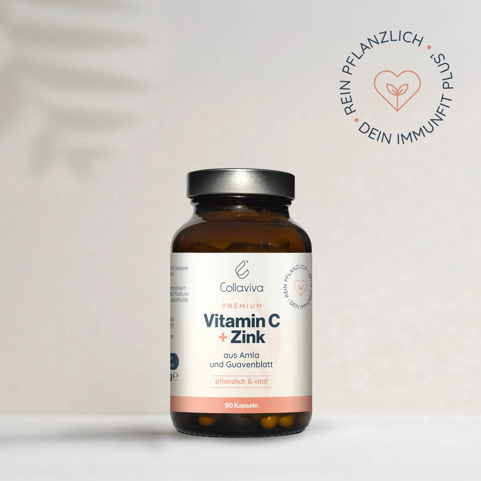 Vitamin C + Zink - 90 Kapseln - 100% pflanzlich - 3-Monats-Vorrat