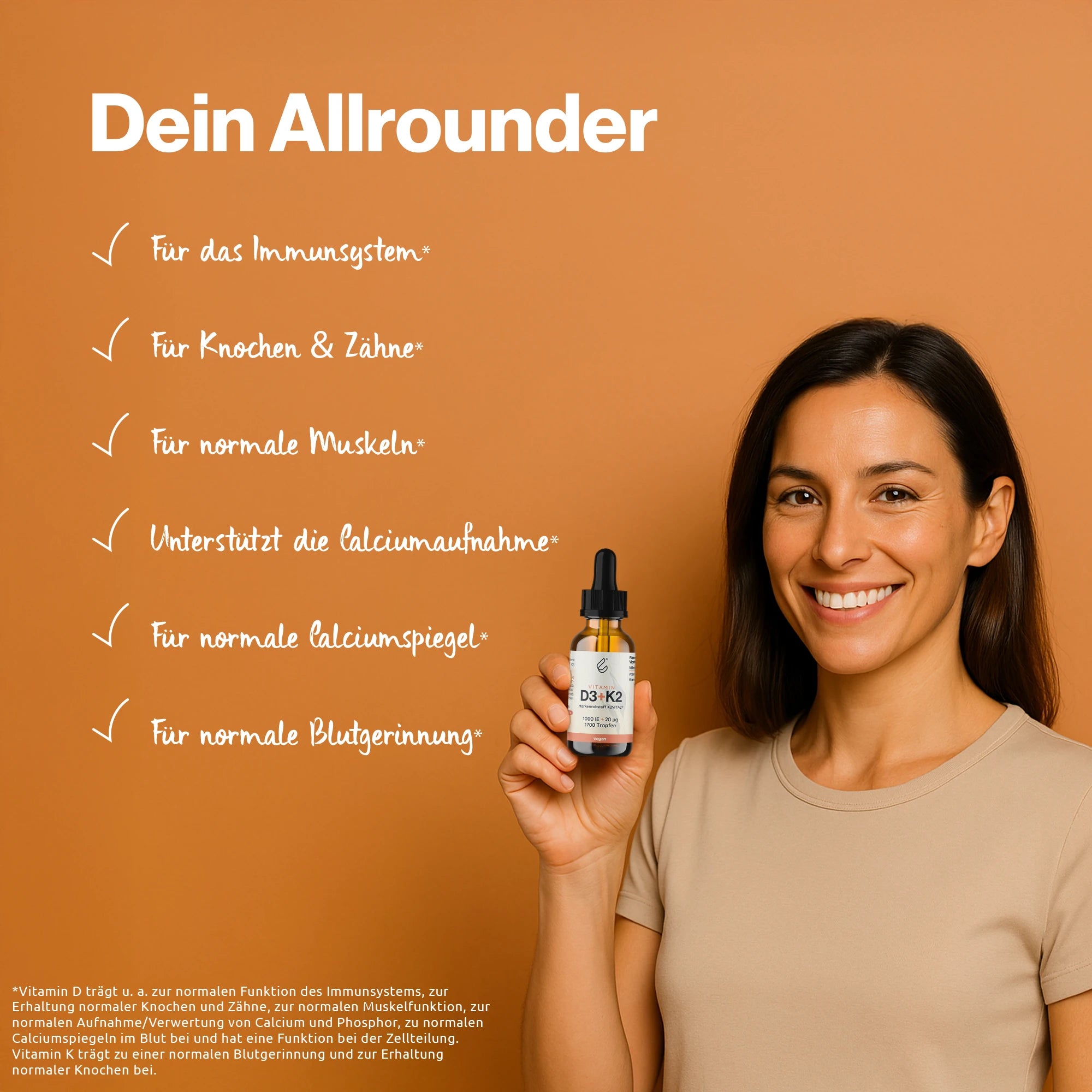 VITAMIN D3 + K2 MK7 all-trans 1.000IE + 20µg - 1700 Tropfen