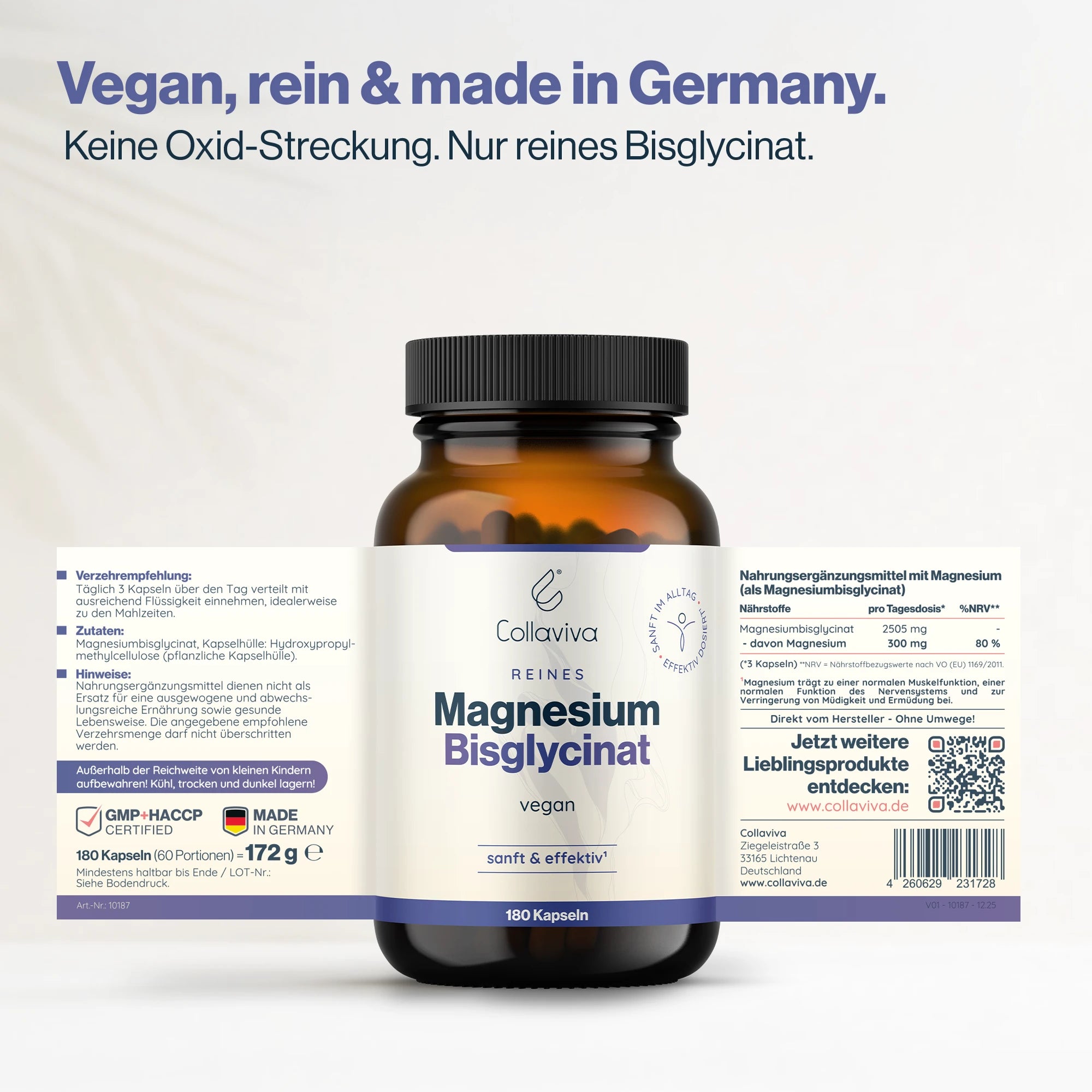 Magnesiumbisglycinat - 180 Kapseln